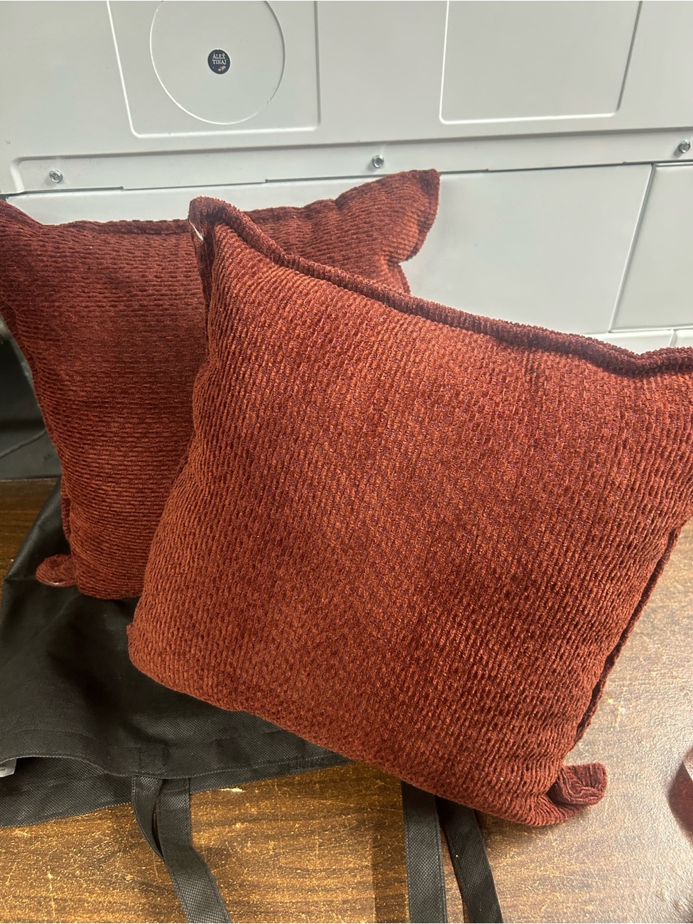 Rust Textured Accent Throw Pillow - Cozy Decorative Cushion